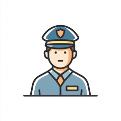 Security guard flat icon simple profession minimal