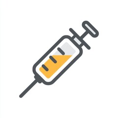Syringe injection flat icon simple medical minimal