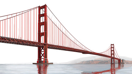 realistic the Golden Gate Bridge on white transparent background © Mdesigns