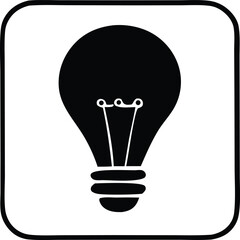 Classic incandescent light bulb icon symbol representing ideas innovation creativity brightness illumination and knowledge in a simple clean design