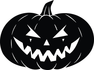  halloween pumpkin face silhouette illustration