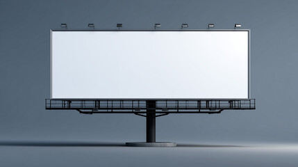 Obraz premium Empty white billboard on a gray background.