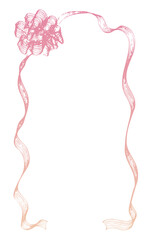 Antique Hand-drawn Ribbon_Vector_Vertical;Gradient_Greeting Card, Celebration, Message｜13アンティークな手書きのリボン_ベクター_縦；グラデーション_グリーティングカード、お祝い、メッセージ