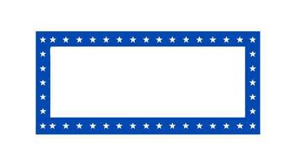 Blue rectangular frame with stars for patriotic themes