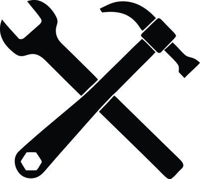 black hammer and wrench crossed clip art preview