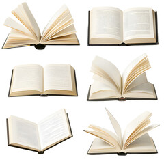 Obraz premium Closeup of Open and Closed Books on Transparent Background