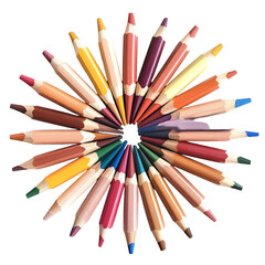 Fototapeta premium Vibrant Colored Pencils Arranged in Groups for Creative Design Projects