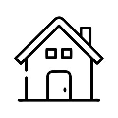 Fototapeta premium Simple outline of a house icon representing home concept 