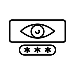 Obraz premium Eye icon displaying password visibility concept in flat design 