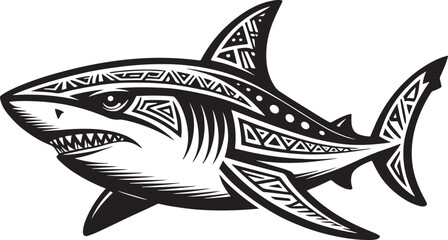 Fototapeta premium Tribal shark illustration silhouette royalty free stock photos premium quality