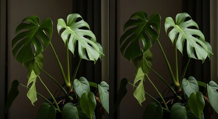 Obraz premium Lush Monstera Deliciosa Plant Close-up