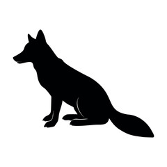 Fox Sitting Silhouette Vector Art 