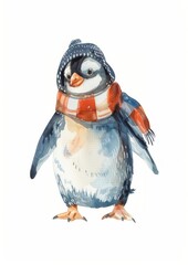 Fototapeta premium Penguin animal puffin sketch.