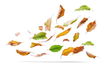 Autumn leaves flying leaf colorful floating.
