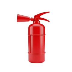 Obraz premium Bright red fire extinguisher on a black background