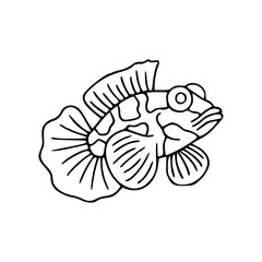 mudskipper fish outline drawing for coloring pages