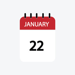 22 january calendar january calendar vector illustration