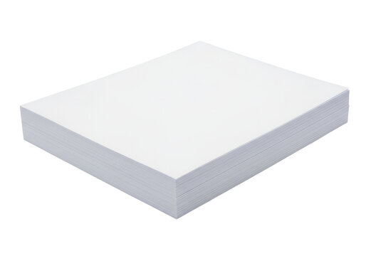 Ream of Blank White A4 Paper Stack Isolated on White Background