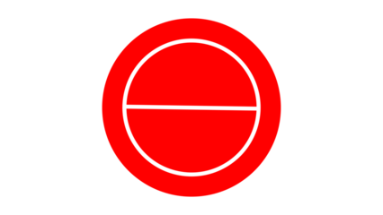 Warning sign icon, prohibition sign icon with transparent background.