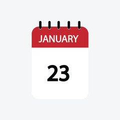 23 january calendar january calendar vector illustration