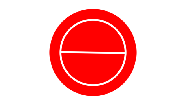 Warning sign icon, prohibition sign icon with transparent background.