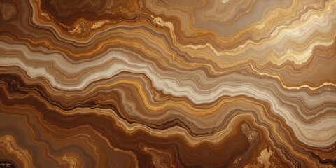 Fototapeta premium Organic Marbled Texture in Mocha Mousse, Tan, and Gold with Glossy Finish A refined abstract design featuring marbled textures