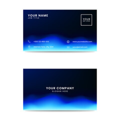 Obraz premium Elegant Dark Blue Gradient Business Card Design