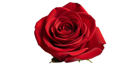 Fototapeta premium Single red rose isolated on transparent background