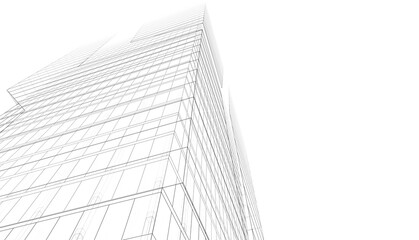 Fototapeta premium Architectural building 3d illustration 3d rendering