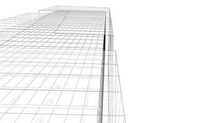 Fototapeta premium Architectural building 3d illustration 3d rendering