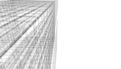 Obraz premium Architectural building 3d illustration 3d rendering