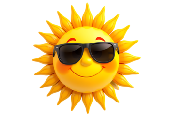 Cartoon sun wearing sunglasses