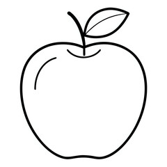 Fototapeta premium apple ,outline illustration isolated on white background