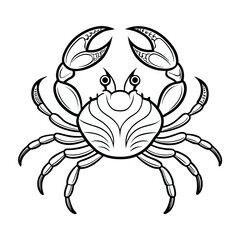 illustration of a crab ,outline isolated on white background