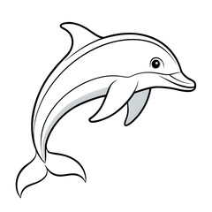 Obraz premium dolphin illustration ,outline isolated on white background