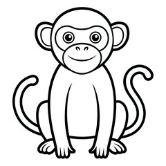Fototapeta premium monkey vector illustration ,outline isolated on white background