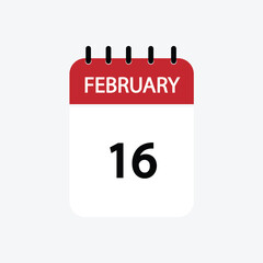 16 february calendar february calendar vector illustration