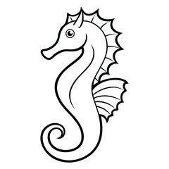 Obraz premium seahorse ,outline isolated on white background
