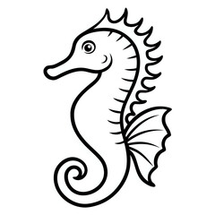 Fototapeta premium seahorse ,outline isolated on white background