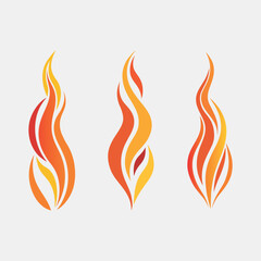 Fire flames illustration set