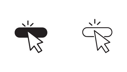 Click icon with cursor with transparent background