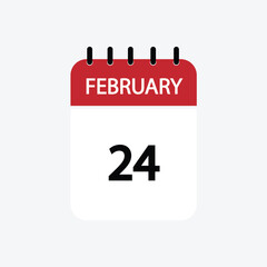 24 february calendar february calendar vector illustration