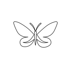 A large black outline butterfly symbol on the center. Illustration on transparent background