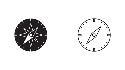 Compass icons set with transparent background