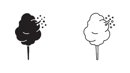 Cotton candy icon outline and filled style with transparent background