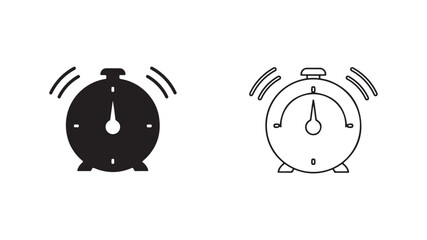 Alarm clock icon with transparent background