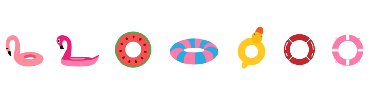 Swim ring vector icon set. inflatable ring illustration sign collection. float symbol. inner tube logo.