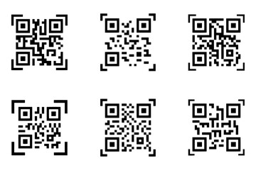 Fototapeta premium QR Codes digital technology silhouettes