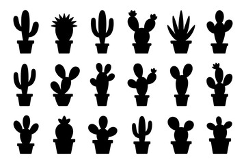 cacti silhouettes perfect for desert, nature, and southwestern themes