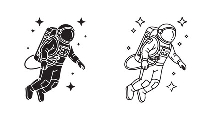 Fototapeta premium Astronaut floating in space with stars